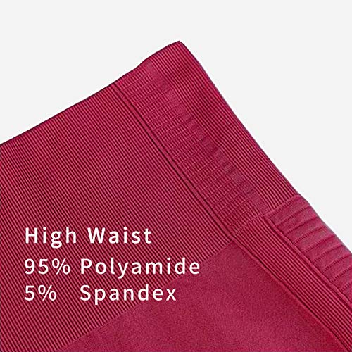 Eono by Amazon - Leggings Deporte Mujer Yoga Pantalones Mallas sin Costuras de Cintura Alta (Rojo Vino, S)