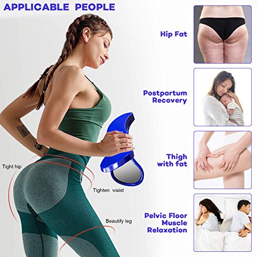 Equipo de Entrenamiento de la Cadera, Entrenador Medial del Músculo Suelo Pélvico, Hip Trainer Interno del Muslo Entrenador de Musculos Controlador de Vejiga Corrección de Hermosas Nalgas(Azul)