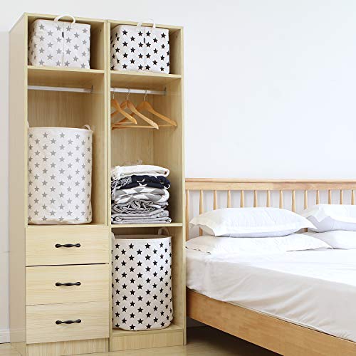 Equipo de mar de 19.7 pulgadas Recubrimiento impermeable de gran tamaño Tejido de algodón Ramie Plegable Cesto para la ropa Canasta de almacenamiento de lona de arpillera cilíndrica con elegante