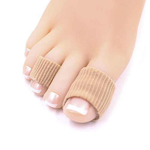 Ergofoot - Manguitos tubulares cerrados y abiertos para dedos de los pies, 6 piezas, protectores para evitar rozaduras, callos, juanetes, ampollas etc.