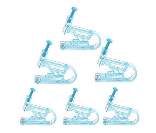 Ericotry - Pistola de seguridad desechable para piercing de oreja (6 unidades), color azul