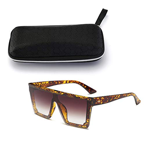 ERIOG Gafas de Sol Gafas De Sol Cuadradas De Gran Tamaño Hombres Mujeres Flat Top Fashion Lentes De Una Pieza Gafas De Sol para Mujeres Sombras Espejo