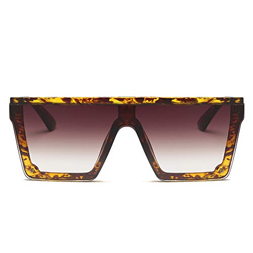 ERIOG Gafas de Sol Gafas De Sol Cuadradas De Gran Tamaño Hombres Mujeres Flat Top Fashion Lentes De Una Pieza Gafas De Sol para Mujeres Sombras Espejo