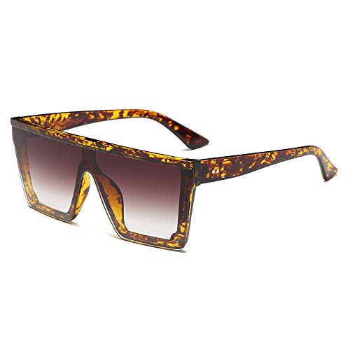 ERIOG Gafas de Sol Gafas De Sol Cuadradas De Gran Tamaño Hombres Mujeres Flat Top Fashion Lentes De Una Pieza Gafas De Sol para Mujeres Sombras Espejo