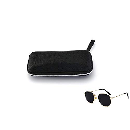 ERIOG Gafas de Sol Gafas De Sol Cuadradas Hombres Hexágono Gafas De Sol Mannen Mujeres Marco De Metal Gafas De Pesca Gafas De Oro Gris