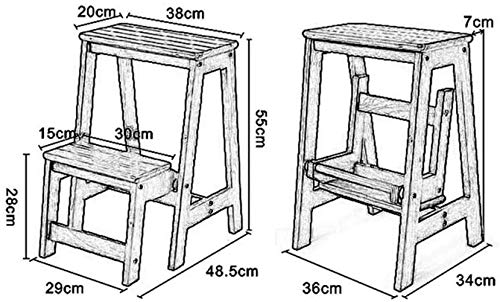 Escalera plegable moderna de heces, de madera maciza muebles multifunción taburete de paso for los zapatos de banco, multi-función de escalera Silla taburete de paso (Color: D), Color: B ( Color : C )