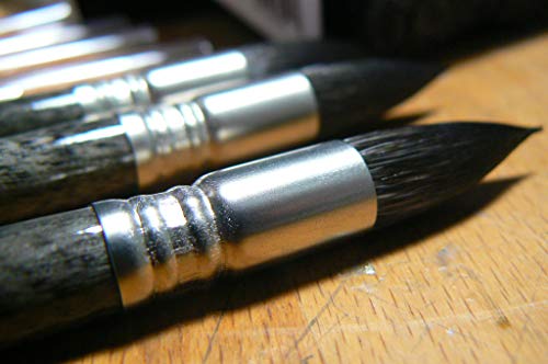 ESCODA Set 3 Pinceles Acuarela - N.4,8 Redondo Punta N.10 Mop Pelo Sintético Set Conrad Roset Serie Barroco Ultimo Profesional Brochas Fabricado a Mano en España.