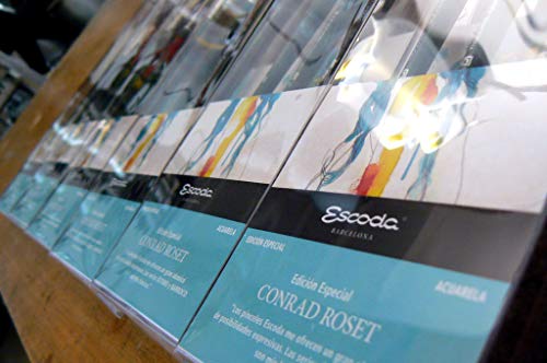 ESCODA Set 3 Pinceles Acuarela - N.4,8 Redondo Punta N.10 Mop Pelo Sintético Set Conrad Roset Serie Barroco Ultimo Profesional Brochas Fabricado a Mano en España.