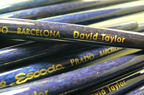 Escoda Set 3 Pinceles Acuarela - N.8,12,18 Redondo Punta Pelo Sintético Set David Taylor Serie Prado Ultimo Profesional Bellas Artes Brochas Fabricado a Mano en España.