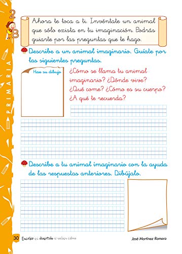Escribir es divertido si sabes como. Cuaderno 2B / Editorial GEU / 2º Primaria / Mejora la composición escrita / Recomendado como repaso (Niños de 7 a 8 años)