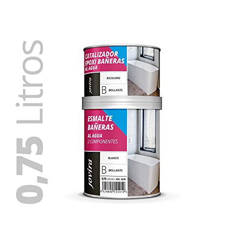 ESMALTE BAÑERAS,SANITARIOS ALTO BRILLO, Al agua, Restauración y renovación de sanitarios, bañeras, ceramica, azulejos, 750ML
