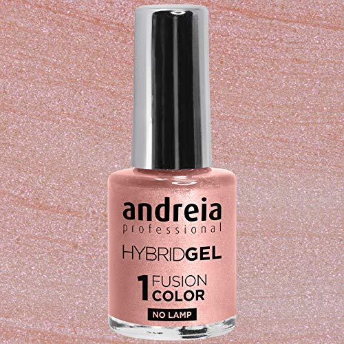 Esmalte de uñas de gel profesional de Andreia, 2 pasos y no requiere lámpara, larga duración y fácil de quitar, color de fusión H49 natural, tonos de nudos metálicos, tonos suaves rosa y rojo