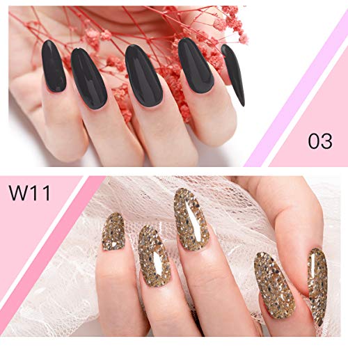 Esmalte Semipermanentes de Uñas en Gel UV LED 2 Color Brillo Dorado y Negro,2pcs Kit de Esmaltes de Uñas 15ml Alta Capacidad