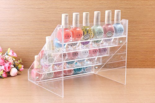 Esmaltes pantalla esmalte estante de la marca MyBeautyworld24 de almacenamiento de alrededor de 30 botellas de esmalte de uñas