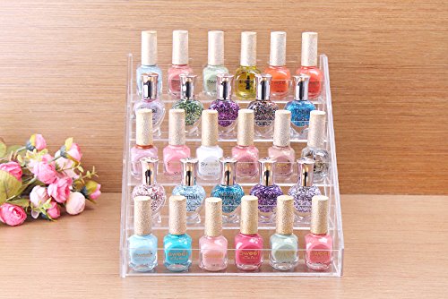 Esmaltes pantalla esmalte estante de la marca MyBeautyworld24 de almacenamiento de alrededor de 30 botellas de esmalte de uñas