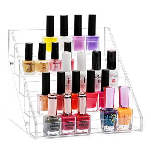 Esmaltes pantalla esmalte estante de la marca MyBeautyworld24 de almacenamiento de alrededor de 30 botellas de esmalte de uñas