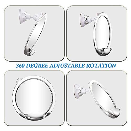 Espejo de Ducha Claro, 360 Grados, Libre de Vapor e Ideal para Afeitarse, 1X