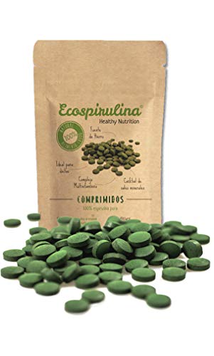 Espirulina 100% pura en comprimidos - producida en España - Original 80g Premium - Deshidratada a baja temperatura para preservar todas sus propiedades