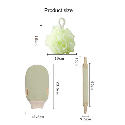 Esponja exfoliante para la espalda, 3 PCs Exfoliante Depurador Trasero Esponja de Baño Corporal con Luffa Esponja eliminar la piel muerta Limpieza Profunda Corporal Espalda Esponja para Baño y Ducha