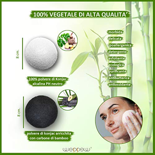 Esponja Konjac Cara Cuerpo 2 Pcs 100% Natural Para Pieles Suaves Y Sensibles Para Recién Nacidos, Limpiadores, Exfoliante Mujer Hombre Para El Cuidado Y La Limpieza De La Cara, Esponja De Ducha