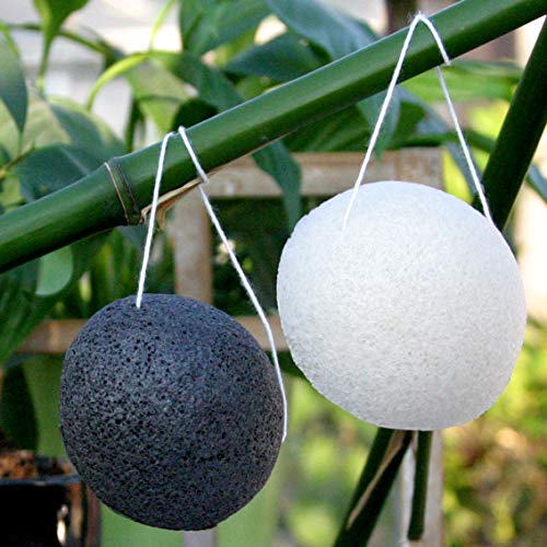 Esponja Konjac Cara Cuerpo 2 Pcs 100% Natural Para Pieles Suaves Y Sensibles Para Recién Nacidos, Limpiadores, Exfoliante Mujer Hombre Para El Cuidado Y La Limpieza De La Cara, Esponja De Ducha