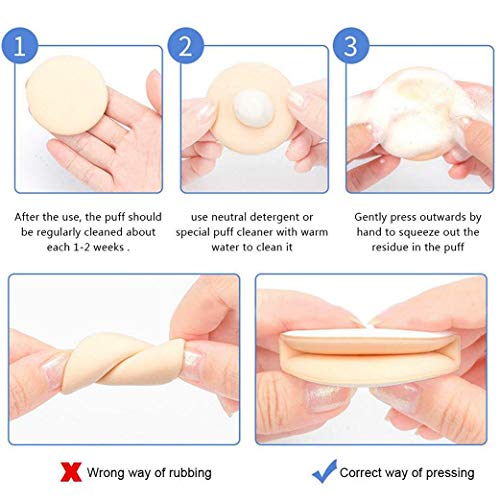 Esponja Maquillaje Facial Suave Soplo de Polvo [12-Pack] para aplicar maquillaje, corrector, polvo, crema y colorete, sin látex,hipoalergénicas e inodoras