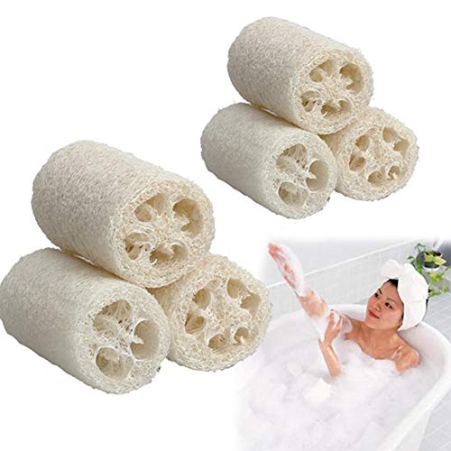 Esponja natural Luffa, 6 unidades, 10 cm, Esponja natural Luffa, para baño y ducha, perfecta para el cuidado corporal, decoración y limpieza de cocina