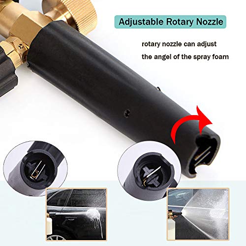 Espuma de jabón Stone Banks Car Wash con boquilla de espuma ajustable, dispensador de jabón, botella de 1L y adaptador de rosca para Bosch, Black and Decker, lavadora a presión Interskol