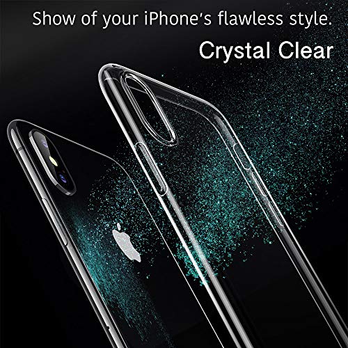 ESR Funda iPhone XS/X, Funda Transparente TPU Gel [Ultra Fina][Protección a Bordes y Cámara] para Apple iPhone X/XS de 5.8"-Transparente