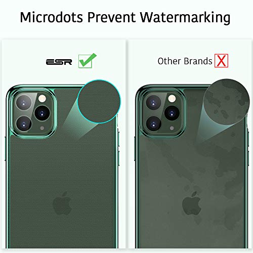 ESR Funda Transparente Serie Essential Zero para iPhone 11 Pro, Suave TPU Transparente, Funda Delgada de Suave Silicona para iPhone 11Pro 5,8” (2019). Marco Verde Oscuro.