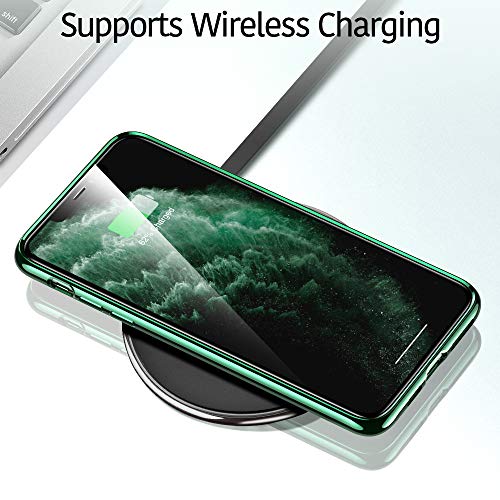 ESR Funda Transparente Serie Essential Zero para iPhone 11 Pro, Suave TPU Transparente, Funda Delgada de Suave Silicona para iPhone 11Pro 5,8” (2019). Marco Verde Oscuro.