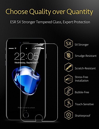 ESR Protector Pantalla para iPhone 7 Plus/8 Plus [2 Piezas][Fácil de Instalar] Cristal Templado 9H Dureza [3D Touch Compatible], Anti-Huella para Apple iPhone 8 Plus/7 Plus/6s Plus/6 Plus