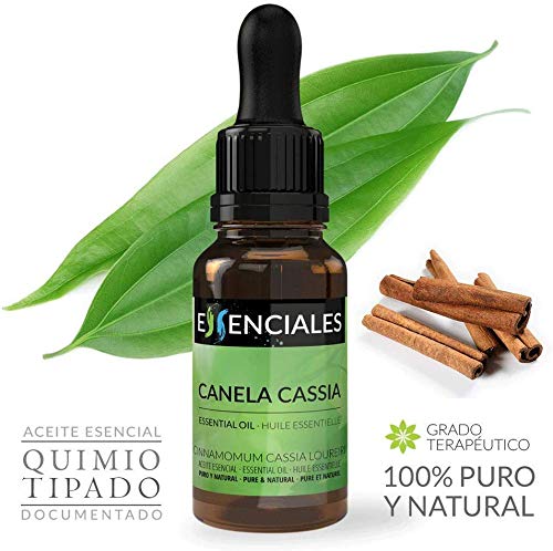 Essenciales - Aceite Esencial de Canela Cassia 100% Puro, 10 ml | Aceite Esencial Cinnamomum Cassia