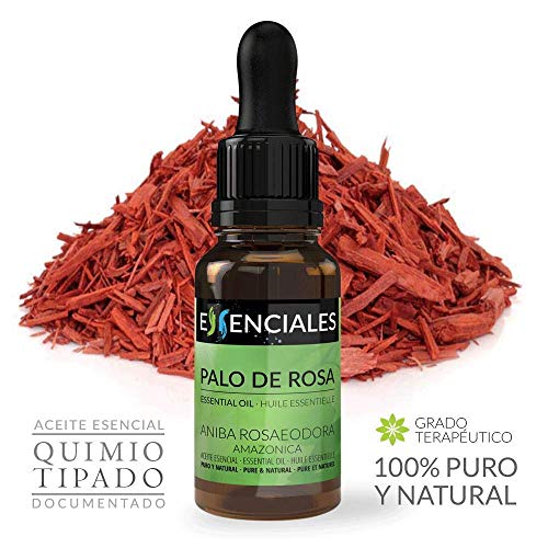 Essenciales - Aceite Esencial de Palo de Rosa, 100% Puro, 10 ml | Aceite Esencial Aniba Rosaeodora Amazonica