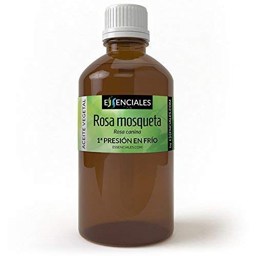 Essenciales - Aceite Vegetal de Rosa de Mosqueta, 100% Puro, 100 ml | Aceite Vegetal Rosa Canina, 1ª Presión Frío