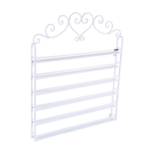 Estante de pared para esmalte de uñas, 6 plantas mueble de almacenaje para productos cosméticos, cuarto de baño