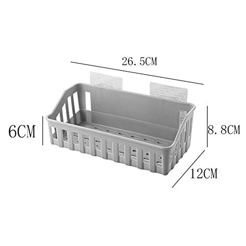 Estantes de la Pared, Estantería Hueca Llanura De Plástico De Almacenamiento De Pared Baño Estante De Artículos De Higiene Personal De Rack Perforadas Sin Aseo (Color : White, Size : Three)