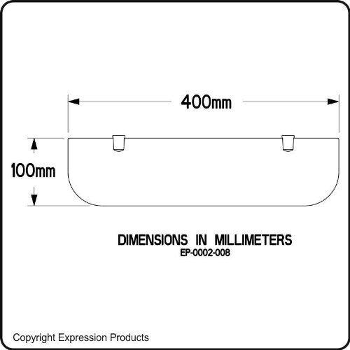 Estantes de seguridad acrílicos para el baño, habitación u oficina (400 x 100 mm), Incluye muestra gratuita