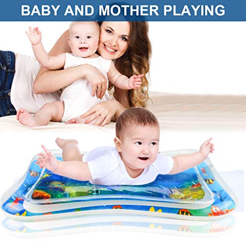 Estera inflable del agua del bebé,Alfombra de Juego con Agua Inflable Bebés Tapete de PVC a Prueba de Fugas Tiempo de Tummy Juguete Centro de Actividades La Estimulación del Crecimiento de Su Bebé