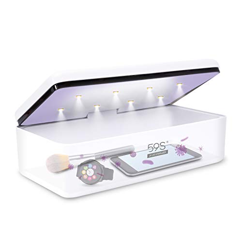 Esterilizador UV, 59S UV Esterilizador Caja LED con 8 Bolas Lámpara de Esterilización Rápida 99.9%, Adecuado para Teléfonos Celulares, Gafas, Estética, Herramientas de Belleza y Cuidado Personal, etc