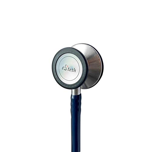 eSteth CLÁSICO – Estetoscopio para Doble Cabeza, Calidad Cardíaca con Acabado de Acero Inoxidable y Anillo no Hay Goma Fría – 32 Pulgadas (azul)