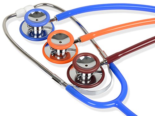 Estetoscopio Wan de doble cabeza, naranja, ligero y cromado para enfermera, estetoscopio