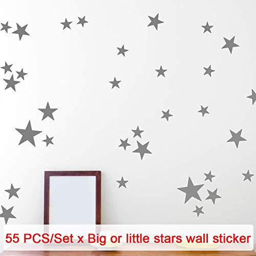 Estrellas Pared Etiqueta, 55pcs/Set Ventana de Vidrio Twinkle Star Sticker, Vinilo Metálico PVC Art Star Patrón de Calcomanías, para Bebés Niños Dormitorio Decoración de la Guardería