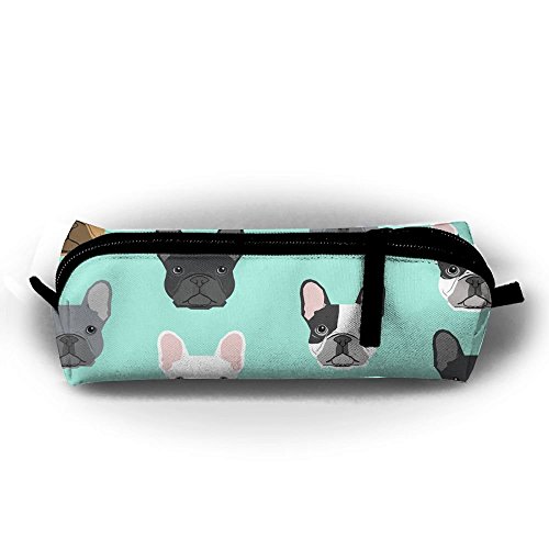 Estuche de bolígrafo francés Bulldog para cachorros y estudiantes, con cremallera, bolsa pequeña para cosméticos y maquillaje, monedero, para niños, adolescentes y otros suministros escolares.