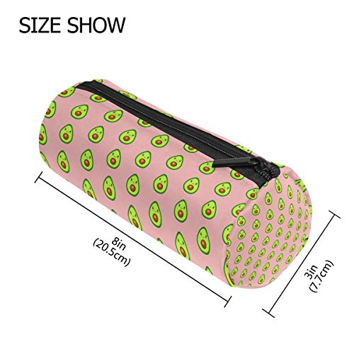 Estuche de lápices Cilindro Formadores Encantadores Bolso de papelería con bolígrafo de aguacate lindo con cremallera