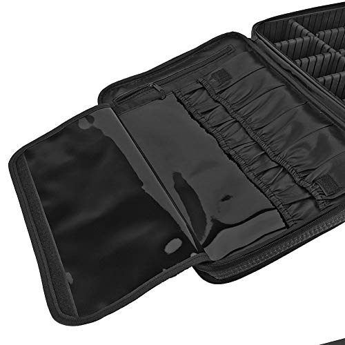 Estuche de Maquillaje 3 capas Profesional Puerto de Trucos de Maquillaj Bolsa de Maquillaje Organizador para Cosméticos Joyería/Labial/Cepillo de Sombra(Negro)