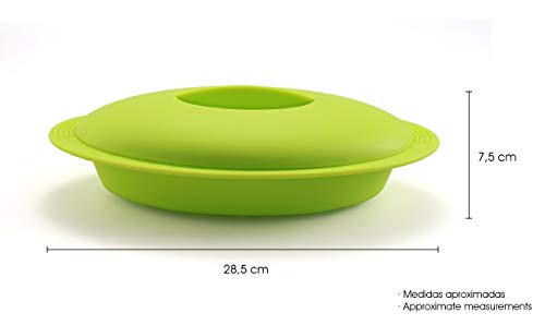 Estuche de vapor de silicona para microondas u horno de 28 cm | Papillote de cocina verde | Franquihogar