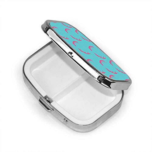 Estuche organizador de pastillas, set Antlers Pastillero portátil Recipiente pequeño para pastillas para bolso o bolsillo, pastillero cuadrado