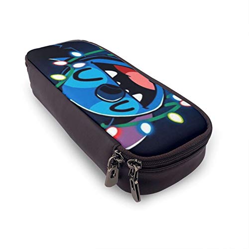 Estuche para lápices de gran capacidad, estuche para bolígrafos, almacenamiento alto, escuela secundaria, colegio, niño, niña, estudiante, adolescente, lilo Stitch, luces de Navidad