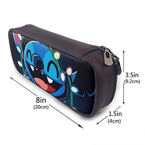 Estuche para lápices de gran capacidad, estuche para bolígrafos, almacenamiento alto, escuela secundaria, colegio, niño, niña, estudiante, adolescente, lilo Stitch, luces de Navidad